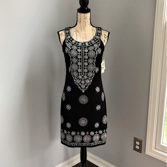 Embroidered Black Dress - Picture 1 of 10